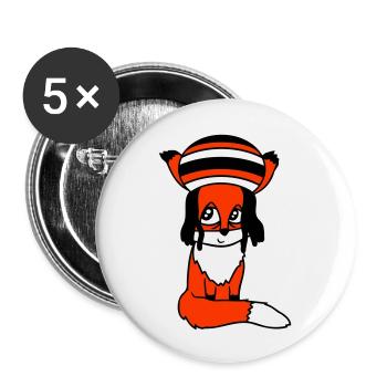 Fox Raggae Jamaica Hat Rasta Curls Chill Hat - Buttons small 1''/25 mm (5-pack) - white - Front