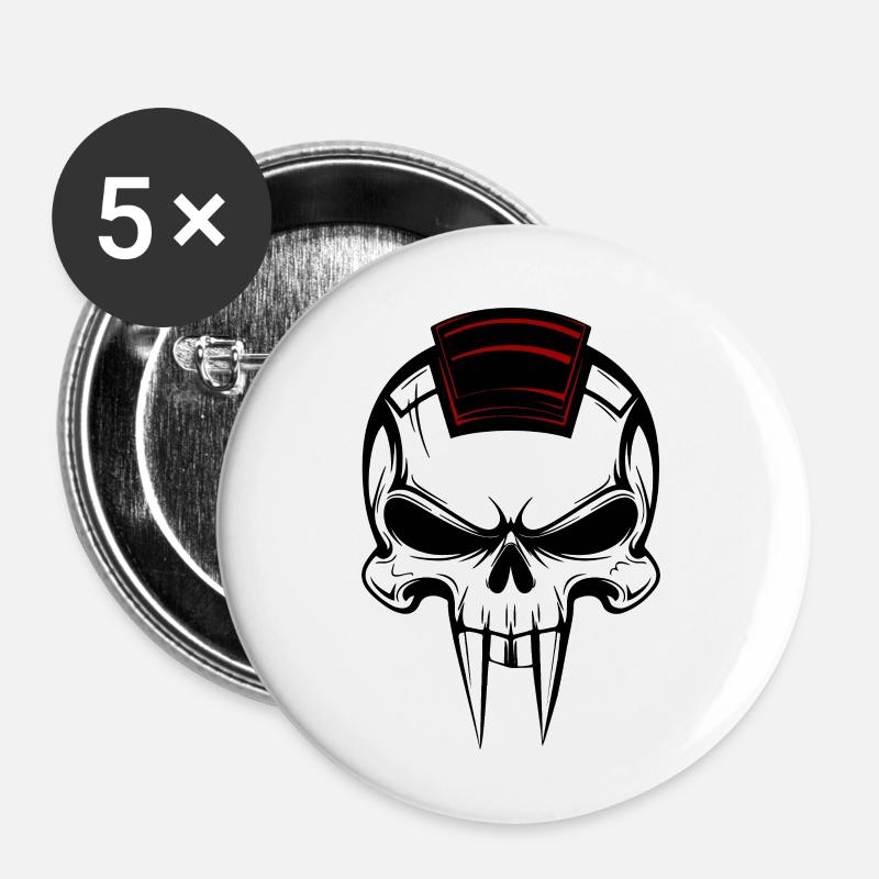Vampire Skull - Buttons small 1''/25 mm (5-pack) - white