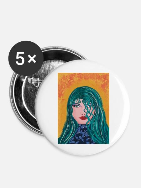 Celestia - Buttons klein 25 mm (5er Pack) - Weiß