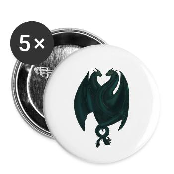 L’amour du dragon - Lot de 5 petits badges (25 mm) - blanc - Devant