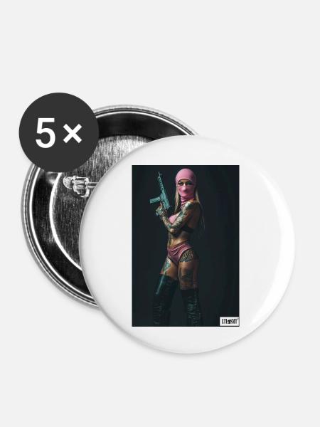 Lonely Bonnie - Buttons klein 25 mm (5er Pack) - Weiß