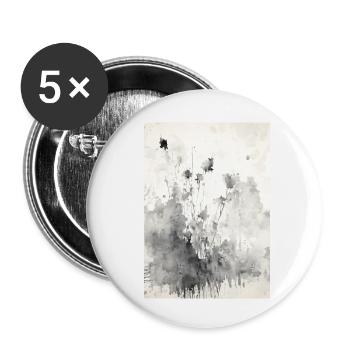 Peinture abstraite à l’aquarelle - Lot de 5 petits badges (25 mm) - blanc - Devant