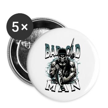 BAD OLD MAN Angler - Buttons small 1''/25 mm (5-pack) - white - Front