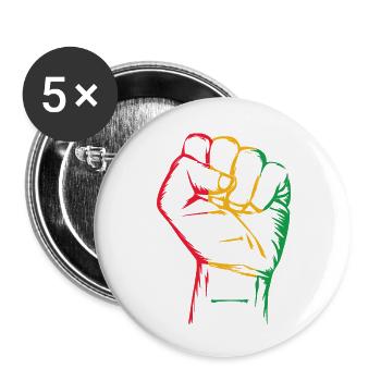 Inspirierende Schwarze Führer Power Faust Hand Schwarz - Buttons klein 25 mm (5er Pack) - Weiß - Vorne