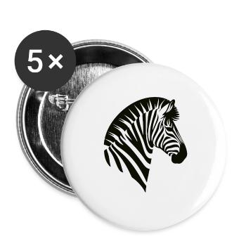 Cool Zebra Design - Tenue de zèbre pour le fan - Lot de 5 petits badges (25 mm) - blanc - Devant