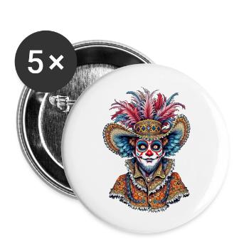 Dia de los Muertos - Buttons klein 25 mm (5er Pack) - Weiß - Vorne
