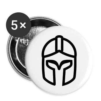 Spartan helmet - Buttons small 1''/25 mm (5-pack) - white - Front