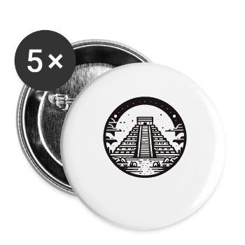Mystischer Maya Tempel – Geschichte zum Anziehen - Buttons klein 25 mm (5er Pack) - Weiß - Vorne