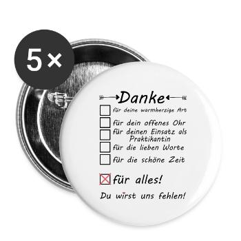 Abschiedsgeschenk Berufspraktikantin Praktikantin - Buttons klein 25 mm (5er Pack) - Weiß - Vorne