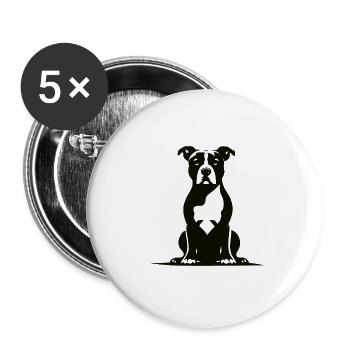 Staffordshire Terrier – Strong & Loyal - Buttons small 1''/25 mm (5-pack) - white - Front