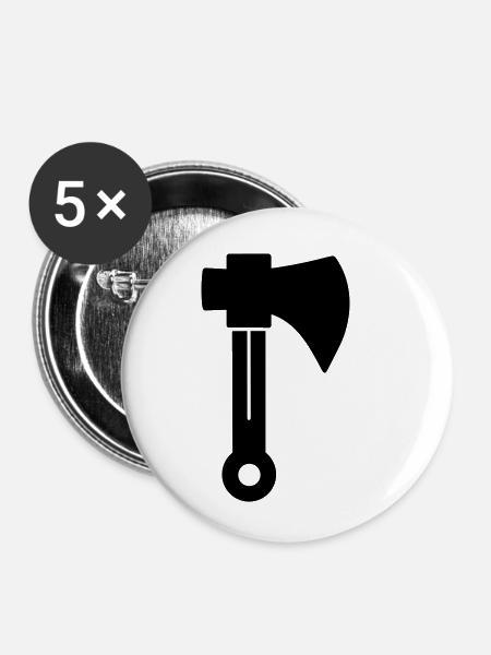 Axt - Buttons klein 25 mm (5er Pack) - Weiß