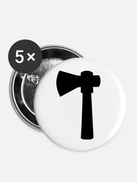 Axt - Buttons klein 25 mm (5er Pack) - Weiß