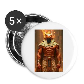 Horus, falcon-headed god, wearing the double crown - Buttons small 1''/25 mm (5-pack) - white - Front