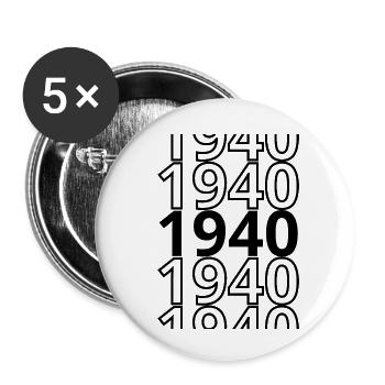 1940 1940 1940 - Buttons small 1''/25 mm (5-pack) - white - Front