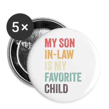 son in law son-in-law h - Buttons small 1''/25 mm (5-pack) - white - Front