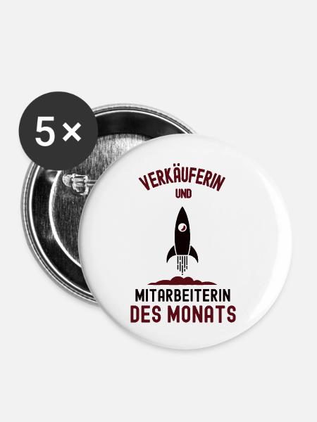 Mitarbeiterin des Monats Verkäuferin Verkauf - Buttons klein 25 mm (5er Pack) - Weiß