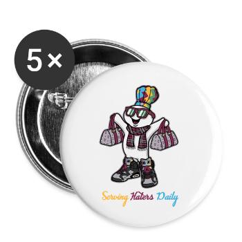 Serving Haters Daily - Buttons small 1''/25 mm (5-pack) - white - Front