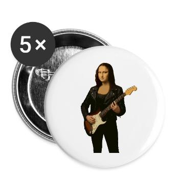 Mona Lisa rocks - Lot de 5 petits badges (25 mm) - blanc - Devant