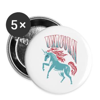 I am a Unicorn - Einhorn - Buttons small 1''/25 mm (5-pack) - white - Front