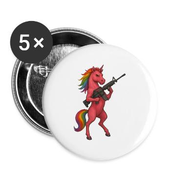 Armed Unicorn - Buttons small 1''/25 mm (5-pack) - white - Front