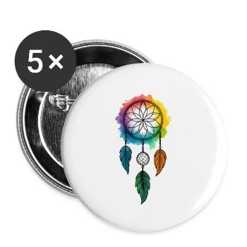 Träume fangen, Farben fließen - Buttons klein 25 mm (5er Pack) - Weiß - Vorne