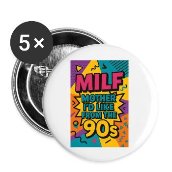 Mère que j’aimerais des années 90 | Rétro des années 90 Mère - Lot de 5 petits badges (25 mm) - blanc - Devant