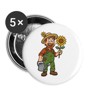 Gardener - Buttons small 1''/25 mm (5-pack) - white - Front