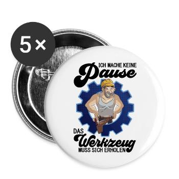 Arbeiter mit Werkzeug im Industriestil Werkstatt - Buttons klein 25 mm (5er Pack) - Weiß - Vorne