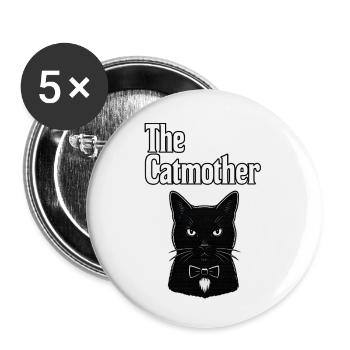 The Catmother Katze Mutter Mom Mama Frau - Buttons klein 25 mm (5er Pack) - Weiß - Vorne