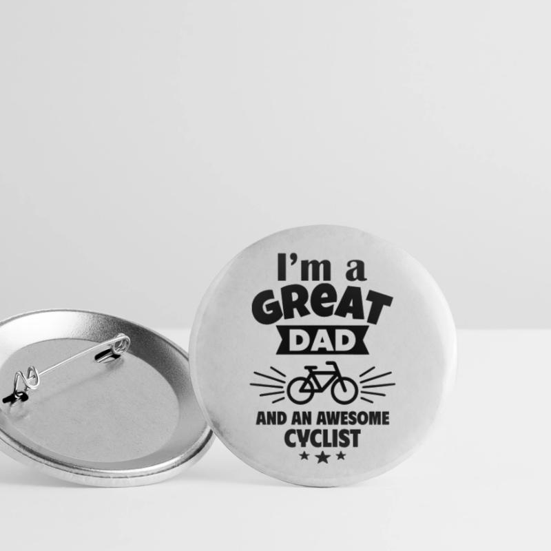 Ich bin ein toller Papa und ein starker Radfahrer Buttons klein 25 mm (5er Pack)