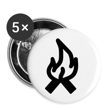 Feu de camp - Lot de 5 petits badges (25 mm) - blanc - Devant
