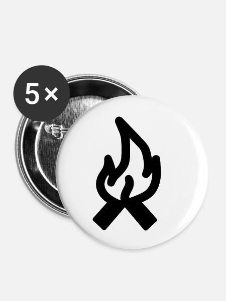 Lagerfeuer - Buttons klein 25 mm (5er Pack) - Weiß