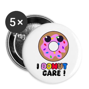 I Donut Care – Lustiges Donut-Gekritzel, süße Skizze - Buttons klein 25 mm (5er Pack) - Weiß - Vorne