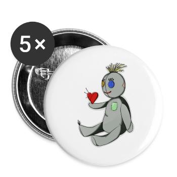 The Voodoo Doll - Buttons small 1''/25 mm (5-pack) - white - Front