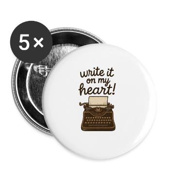 Write It On My heart - Buttons small 1''/25 mm (5-pack) - white - Front
