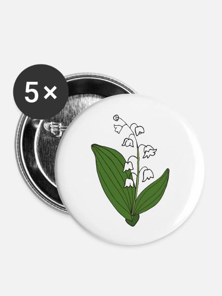 maigloeckchen - Buttons klein 25 mm (5er Pack) - Weiß