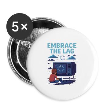 T-shirt de jeu rétro – Embrace the Lag | Pixel-des - Lot de 5 petits badges (25 mm) - blanc - Devant