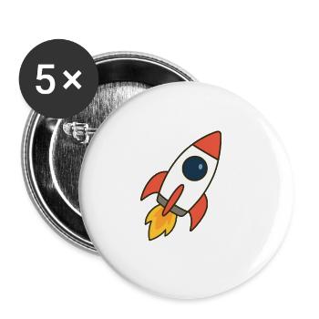 flying rocket - Buttons small 1''/25 mm (5-pack) - white - Front