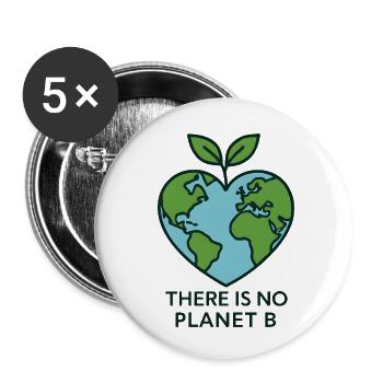 Il n’y a pas de planète B – Environnement et protection du climat - Lot de 5 petits badges (25 mm) - blanc - Devant