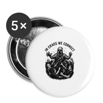 CHAOS - Buttons small 1''/25 mm (5-pack) - white - Front