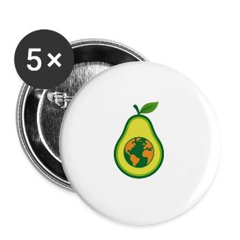 Avocado Love – Healthy & Happy - Buttons small 1''/25 mm (5-pack) - white - Front