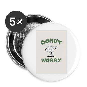 SOUCI DE BEIGNET - Lot de 5 petits badges (25 mm) - blanc - Devant