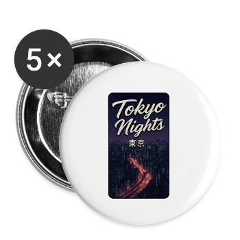 Nuits de Tokyo - Lot de 5 petits badges (25 mm) - blanc - Devant