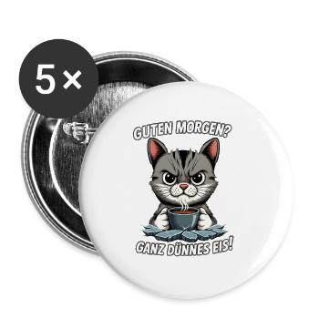 Good morning very thin cream saying funny - Buttons small 1''/25 mm (5-pack) - white - Front