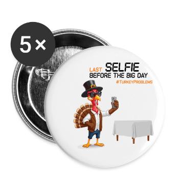 Turkey Problems - Buttons small 1''/25 mm (5-pack) - white - Front