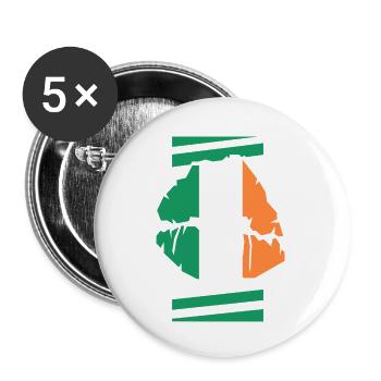 Irland - Buttons klein 25 mm (5er Pack) - Weiß - Vorne