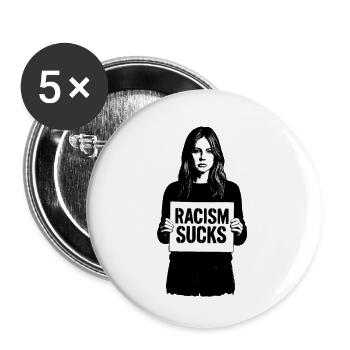 Racism Sucks - Buttons small 1''/25 mm (5-pack) - white - Front