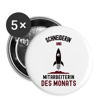 Mitarbeiterin des Monats Schneiderin Schneider - Buttons klein 25 mm (5er Pack) - Weiß - Vorne