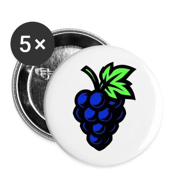 Grapes Symbol Grapes - Buttons small 1''/25 mm (5-pack) - white - Front