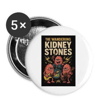 Die wandernden Nierensteine im Konzert - Buttons klein 25 mm (5er Pack) - Weiß - Vorne
